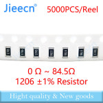 Jieecn 1206 F 1 SMD 저항기, 0R 84 5R 1/4W 0 1R 1 1 4 99R 9 76R 10R 20R 30R 42R 51R 62R 68R 75R 82R 49 : 스마트셀렉터스
