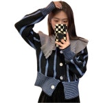 여성 가을 러블리 마린넥 니트 카디건 7HJ4 : 유한회사 럭키키트레이딩