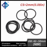 10 개/몫 니트릴 고무 블랙 NBR 두께 CS2mm OD42/43/45/46/47/48 : 월드정보11