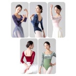 발레 가을 겨울 레오타드 핑크 그린 퍼플 벨벳 긴팔 블루 제품 벚꽃 분홍 S : 피에이치에스