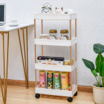 선반트롤리 트레이이동형 공간바구니 대나무바퀴 수납주방 정리거실 욕실물건 활용사이드 원형슬림 틈새보조 침실회전 세탁실이동식 달린다용... 