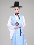 선비 의상 옛날 무대 공연 도포 조선시대옷 한복 코스프레 양반 라이트블루 프리사이즈 : 올포유원
