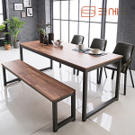 업소용 테이블 사각 공간활용 식탁 식당 테이블 다이닝 거실 식탁 1600mm, 브라운 : 우드온