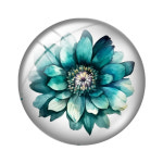 유리 백 12MM, 플랫 25MM 수채화 카보숑, 개, 18MM, 사진 데모용 제작 16MM, 플라워 청록색 결과, 원형 10 10pcsBG700401 12mm : 소소유통3