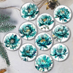 유리 백 12MM, 플랫 25MM 수채화 카보숑, 개, 18MM, 사진 데모용 제작 16MM, 플라워 청록색 결과, 원형 10 10pcsBG700401 12mm : 소소유통3