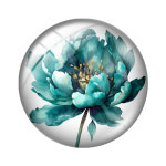 유리 백 12MM, 플랫 25MM 수채화 카보숑, 개, 18MM, 사진 데모용 제작 16MM, 플라워 청록색 결과, 원형 10 10pcsBG700401 12mm : 소소유통3