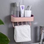 바른템 무타공 욕실선반 첩착식 화장실 플라스틱선반 후크 화장품 수납 : 바른템컴퍼니