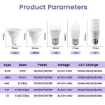 홈거실 침실 조명용 3 색 변경 전구, 스팟 GU10 MR16 E27 E14 B22 램프, 220V 110V, 높은 루멘, 10 개 : 바다글로벌16