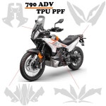 호환 바이크  PPF TPU 보이지 않는 보호 필름 스크래치 방지 투명 광택 790ADV 2024 악세사리 : 하나모아창