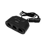 KC전기안전 자동차 3구 차량용 시거잭 멀티소켓 USB 120W 10A /베이직블랙 : 카포카