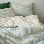 80수 순면 스트라이프 차렵이불 사계절 딥그린, Q(퀸) : 오가니크라프트