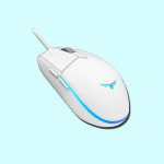 그립감 좋은 가성비 PC방 화이트 마우스 배그 사무용 사무실 FPS 게이밍 유선 마우스 : HyunCom