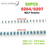 50PCS SMD MELF 저항 0204 0207 49 9R 50R 6 2R 2K 6 2K 1 실린더 컬러 링 저항 금속 필름 정밀 저항 : GMATORE