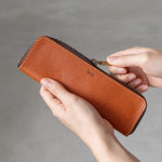 5502 스퀘어 펜 파우치 미네르바 복스 가죽 지퍼 필통 : 가죽공방 헤비츠