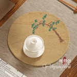 [다도 러너] 예향원 고급 면마 린넨 다석 청송 원형 티테이블 매트 E-10360 : 예향원