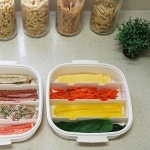 김밥재료통 야채 보관용기 도시락 칸칸이 김발세트 : 류코네상점