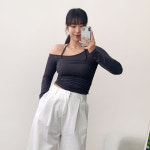 플래쉬 오프숄더티 홀터 슬리브리스 세트 A0322 : 어썸하비