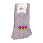 용신 여자 발가락 단목 양말 나염 5켤레 : 수한양말