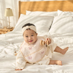 자기주도 이유식 턱받이 가운 자기주도식 턱받이 앞치마 나시형 베이지 : 육오빠