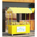 가판대 마차 노점 붕어빵 이동식 포장마차 분식 노란색 130x60x200 : 글로벌 셀렉트