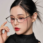 얼굴형에맞는 로즈골드 오벌형 라운드 금테 블루라이트차단 얇은 긱시크 안경 : 2DITOR 투디터