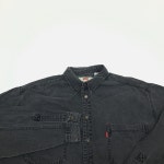 (Cr265)XL 리바이스 80s 흑청 워크 데님 긴팔 셔츠 : 바루사