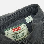 (Cr265)XL 리바이스 80s 흑청 워크 데님 긴팔 셔츠 : 바루사