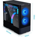 LIANLI 호환 미들 타워 PC 케이스 LANCOOL 207 블랙 4 팬 표준 폭 9.6인치 244mm 이하 , Micro ATX Mini-ITX 표준, 일본 Black : 시구왕경