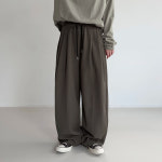 남녀공용 남자 여성 찰랑 밴딩 와이드슬랙스 핀턱와이드슬랙스 : 호오 HOOH