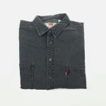 (Cr265)XL 리바이스 80s 흑청 워크 데님 긴팔 셔츠 : 바루사