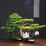 카미르 승진화분 마중 인테리어 식당 베이스 장 트리 녹식대 A소나무 송진 조형물 소나무 실내 모조 분재 싱글 트리+베이스 : 글로펀마켓