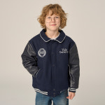 [알림받기 10%+1000원 중복 쿠폰] 예일키즈 베이직 레더 울 카라 바시티 점퍼_A4F036 : YALE KIDS
