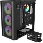 쿨러 마스터박스 600 MB600-KGNN-S00 CS9003 백와이어 마더보드 420mm 라디에이터 ARGB 팬 미들 타워 ATX PC 케이스 블랙과 호환됨... 
