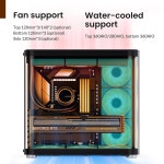 JONSBO TK-2 블랙 ATX 미드타워 PC케이스 쌍곡선 유리 디자인 독립 캐비닛 구조 Al 합금 쉘 데스크톱 컴퓨터 케이스 ATX 전원 360 AIO 지원... 