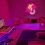 버섯 네온 사인 벽 장식 게임 어린이, 소녀, 침실, 거실 램프 신호 LED 휴일 선물 : 바다글로벌16