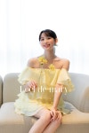 달리아 옐로 캉캉 미니원피스 브라이덜샤워 제주스냅 야외촬영 프로필 셀프웨딩 드레스 대여 : 로엘드마리