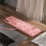 MagGee 핑크 게이밍 키보드 USB 유선 키보드 기계적 폭풍 조절 백라이트 키보드 스플래시 방지 기능이 있어 PC, 노트북, 맥 게이밍 핑크... 
