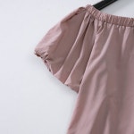 상의 훌라춤 오프숄더 의상 하와이안 공연 반팔 여성 블라우스 : 푸른한울