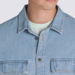 [반스 부평점] 팜힐 데님 우븐 긴소매 셔츠 데님셔츠 연청남방 VN000M12IYR1 : 반스부평점