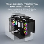 GAMEPOWER Warcry Prism ATX 미드타워 게이밍PC케이스 강화유리 - 수조스타일 PWM팬 1개포함 더스트필터, 풀블랙. : 시구왕경