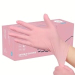 핑크 일회용 라텍스 및 파우더 프리 비 니트릴 장갑 사 청소 헤어 염색 요리 20 카운트 50 100 : 바른코드