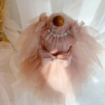 베이지 큐빅 강아지 드레스/반려견 공주룩/애견 결혼식 파티 드레스/고급 수제 애견옷 : 졸리쇼