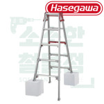 하세가와 샤가맨 사다리 실버 알루미늄 높이조절 4단 원터치사다리 RYR-12 : 소소한 철물점