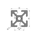 프로파일 조각 압출 알루미늄 슬롯 한국 표준 2PCS 양극 레일 선형 기계 2525 100mm : 스페셜득템상점