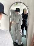 [오늘출발] 프릴집업 크롭 숏 긴팔 트레이닝복 세트 SET 소쿠인캣 66 77 88 오버핏 : 소쿠인캣