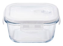 500WT 500ml H8761 아델리아(ADERIA) 쿡록 스퀘어 중국제 레인지 대응 보존 용기 유리 캐니스터 밀폐 용기 : NABEKI SS