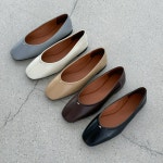 5color 모던 절개 스퀘어플랫 발편한플랫슈즈 1cm : 더 예뻐