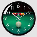 당구공시계 당구장 인테리어 소품 시계 벽시계 직경 10인치 SK081 블랙 플라스틱 프레임 : 토탈이커4