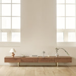 리안 거실장 TV다이 2100x395x300mm, 화이트 실버레그 : 아이엔지홈