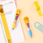 카카오프렌즈 미니 피규어 4색 볼펜 선물용 귀여운 필기구 펜 볼팬 0.7 유성펜 춘식이 : 아이콘스